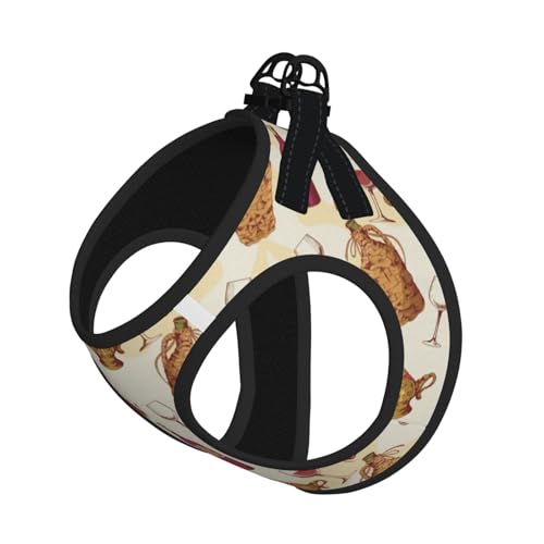 Verstellbares Geschirr-Set für Katzen und Hunde, weich, atmungsaktiv, mit reflektierendem Design, ausbruchsichere Leine für kleine Haustiere, Rotwein-Aufdruck Verstellbares Geschirr-Set für Katzen und Hunde, weich, atmungsaktiv, mit reflektierendem Design, ausbruchsichere Leine für kleine Haustiere, Rotwein-Aufdruck von LMNvbz