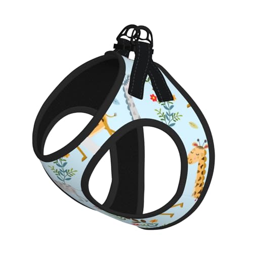 Verstellbares Geschirr-Set mit niedlichem Giraffen-Blumendruck, für Katzen und Hunde, weich, atmungsaktiv, Kätzchen-Welpen-Netzweste mit reflektierendem Design, ausbruchsichere Leine für kleine Verstellbares Geschirr-Set mit niedlichem Giraffen-Blumendruck, für Katzen und Hunde, weich, atmungsaktiv, Kätzchen-Welpen-Netzweste mit reflektierendem Design, ausbruchsichere Leine für kleine von LMNvbz