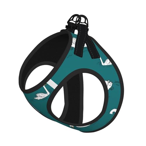 Verstellbares Geschirr-Set mit niedlichem Schwänen-Druck, für Katzen und Hunde, weich, atmungsaktiv, Kätzchen-Welpen-Netzweste mit reflektierendem Design, ausbruchsichere Leine für kleine Haustiere Verstellbares Geschirr-Set mit niedlichem Schwänen-Druck, für Katzen und Hunde, weich, atmungsaktiv, Kätzchen-Welpen-Netzweste mit reflektierendem Design, ausbruchsichere Leine für kleine Haustiere von LMNvbz