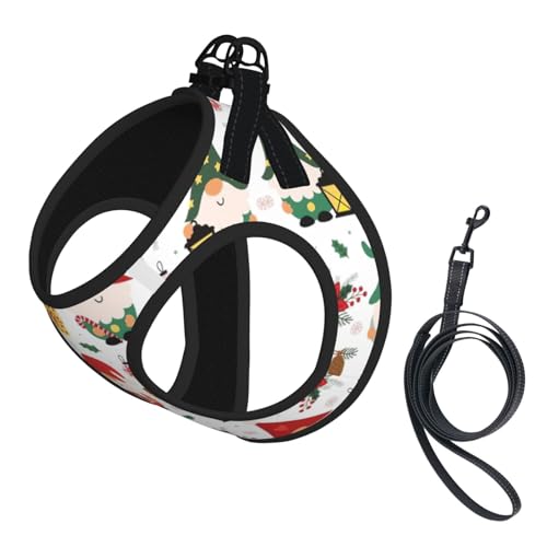 Verstellbares Geschirr-Set mit niedlichem Zwergen-Druck, für Katzen und Hunde, weich, atmungsaktiv, Kätzchen-Welpen-Netzweste mit reflektierendem Design, ausbruchsichere Leine für kleine Haustiere Verstellbares Geschirr-Set mit niedlichem Zwergen-Druck, für Katzen und Hunde, weich, atmungsaktiv, Kätzchen-Welpen-Netzweste mit reflektierendem Design, ausbruchsichere Leine für kleine Haustiere von LMNvbz
