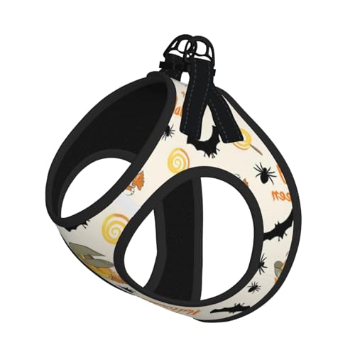 Verstellbares Geschirr für Katzen und Hunde, Halloween-Kürbis- und Eulen-Druck, weich, atmungsaktiv, Kätzchen-Welpen-Netzweste mit reflektierendem Design, ausbruchsichere Leine für kleine Haustiere Verstellbares Geschirr für Katzen und Hunde, Halloween-Kürbis- und Eulen-Druck, weich, atmungsaktiv, Kätzchen-Welpen-Netzweste mit reflektierendem Design, ausbruchsichere Leine für kleine Haustiere von LMNvbz