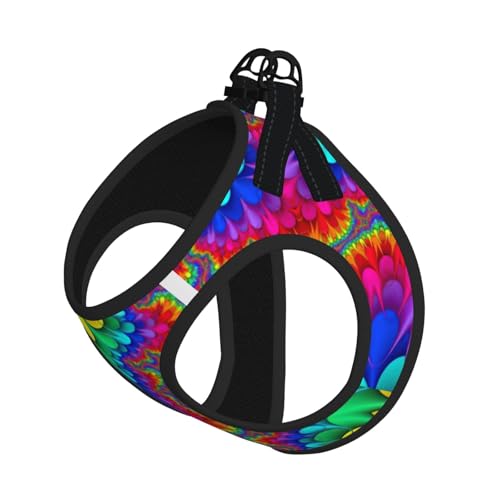 Verstellbares Geschirr für Katzen und Hunde, regenbogenfarben, mit reflektierendem Design, ausbruchsichere Leine, für kleine Haustiere, für Spaziergänge und Training, Rot von LMNvbz