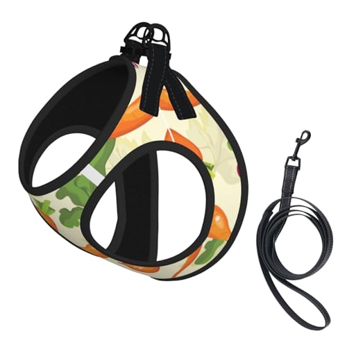 Verstellbares Geschirr mit Cartoon-Gemüse-Druck, für Katzen und Hunde, weich, atmungsaktiv, Kätzchen-Welpen-Netzweste mit reflektierendem Design, ausbruchsichere Leine für kleine Haustiere Verstellbares Geschirr mit Cartoon-Gemüse-Druck, für Katzen und Hunde, weich, atmungsaktiv, Kätzchen-Welpen-Netzweste mit reflektierendem Design, ausbruchsichere Leine für kleine Haustiere von LMNvbz