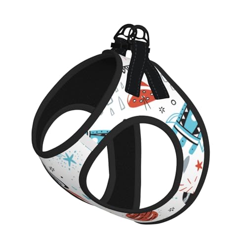 Verstellbares Geschirr mit Cartoon-Raketen-Druck, für Katzen und Hunde, weich, atmungsaktiv, Kätzchen-Welpen-Netzweste mit reflektierendem Design, ausbruchsichere Leine für kleine Haustiere Verstellbares Geschirr mit Cartoon-Raketen-Druck, für Katzen und Hunde, weich, atmungsaktiv, Kätzchen-Welpen-Netzweste mit reflektierendem Design, ausbruchsichere Leine für kleine Haustiere von LMNvbz