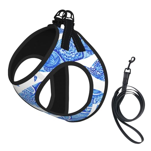 Verstellbares Geschirr mit Fischgemäldedruck, für Katzen und Hunde, weich, atmungsaktiv, Kätzchen, Welpen, Netzweste mit reflektierendem Design, ausbruchsichere Leine für kleine Haustiere Verstellbares Geschirr mit Fischgemäldedruck, für Katzen und Hunde, weich, atmungsaktiv, Kätzchen, Welpen, Netzweste mit reflektierendem Design, ausbruchsichere Leine für kleine Haustiere von LMNvbz