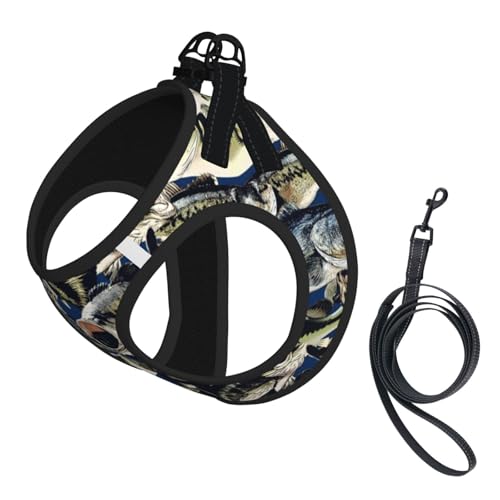 Verstellbares Geschirr mit Fischmuster-Druck, für Katzen und Hunde, weich, atmungsaktiv, Kätzchen, Welpen, Netzweste mit reflektierendem Design, ausbruchsichere Leine für kleine Haustiere Verstellbares Geschirr mit Fischmuster-Druck, für Katzen und Hunde, weich, atmungsaktiv, Kätzchen, Welpen, Netzweste mit reflektierendem Design, ausbruchsichere Leine für kleine Haustiere von LMNvbz