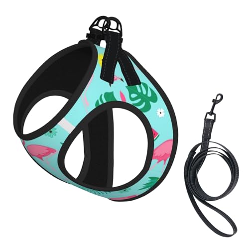 Verstellbares Geschirr mit Flamingo-Eiscreme-Aufdruck für Katzen und Hunde, weich, atmungsaktiv, Kätzchen-Welpen-Netzweste mit reflektierendem Design, ausbruchsichere Leine für kleine Haustiere Verstellbares Geschirr mit Flamingo-Eiscreme-Aufdruck für Katzen und Hunde, weich, atmungsaktiv, Kätzchen-Welpen-Netzweste mit reflektierendem Design, ausbruchsichere Leine für kleine Haustiere von LMNvbz