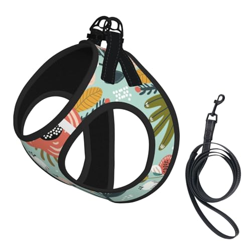 Verstellbares Geschirr mit Leine, Set mit Blumendruck, für Katzen und Hunde, weich, atmungsaktiv, Kätzchen, Welpen, Netzweste mit reflektierendem Design, ausbruchsichere Leine für kleine Haustiere Verstellbares Geschirr mit Leine, Set mit Blumendruck, für Katzen und Hunde, weich, atmungsaktiv, Kätzchen, Welpen, Netzweste mit reflektierendem Design, ausbruchsichere Leine für kleine Haustiere von LMNvbz