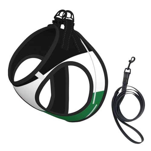 Verstellbares Geschirr mit Palästina-Flaggen-Druck, für Katzen und Hunde, weich, atmungsaktiv, Kätzchen-Welpen-Netzweste mit reflektierendem Design, ausbruchsichere Leine für kleine Haustiere von LMNvbz