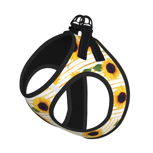 Verstellbares Geschirr mit Sonnenblumenmuster, Leinen-Set für Katzen und Hunde, weich, atmungsaktiv, für Kätzchen, Welpen, Netzweste mit reflektierendem Design, ausbruchsichere Leine für kleine Verstellbares Geschirr mit Sonnenblumenmuster, Leinen-Set für Katzen und Hunde, weich, atmungsaktiv, für Kätzchen, Welpen, Netzweste mit reflektierendem Design, ausbruchsichere Leine für kleine von LMNvbz