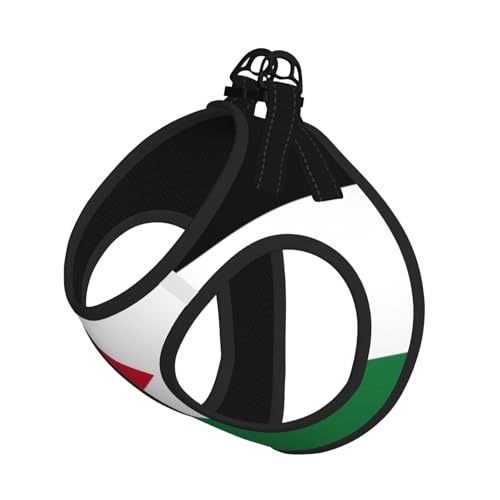 Verstellbares Geschirr mit jordanischer Flagge, Set für Katzen und Hunde, weich, atmungsaktiv, Kätzchen-Welpen-Netzweste mit reflektierendem Design, ausbruchsichere Leine für kleine Haustiere von LMNvbz