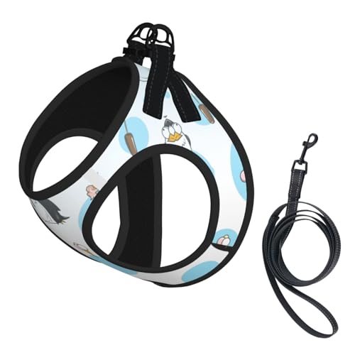 Verstellbares Geschirr mit niedlichem Pinguin-Druck, für Katzen und Hunde, weich, atmungsaktiv, Kätzchen-Welpen-Netzweste mit reflektierendem Design, ausbruchsichere Leine für kleine Haustiere Verstellbares Geschirr mit niedlichem Pinguin-Druck, für Katzen und Hunde, weich, atmungsaktiv, Kätzchen-Welpen-Netzweste mit reflektierendem Design, ausbruchsichere Leine für kleine Haustiere von LMNvbz