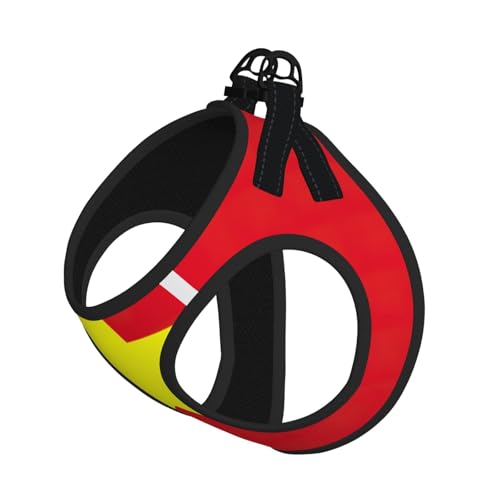 Verstellbares Geschirr mit vietnamesischer Flagge, Set für Katzen und Hunde, weich, atmungsaktiv, Kätzchen-Welpen-Netzweste mit reflektierendem Design, ausbruchsichere Leine für kleine Haustiere von LMNvbz