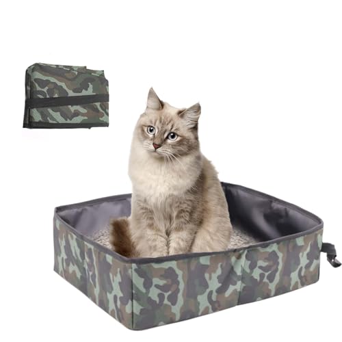 Katzentoilette Tragbare,Reise Faltbar Katzentoilette Wasserdicht und Atmungsaktiv,Katzentoilette Reise Für Katze Faltbare,Tragbare Faltbare Katzentoilette für Auto Reisen Camping,Groß (Military Green) Katzentoilette Tragbare,Reise Faltbar Katzentoilette Wasserdicht und Atmungsaktiv,Katzentoilette Reise Für Katze Faltbare,Tragbare Faltbare Katzentoilette für Auto Reisen Camping,Groß (Military Green) von LNGJIN