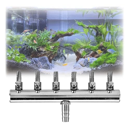 LNGJIN Luftverteiler Edelstahl, Aquarium Luftregelventil, Luftpumpe Verteiler Aquarium, Verstellbare Aquarium Luftventile, Luftstromregler, 4 mm - 6 Kopf, für Aquarien, Fischkästen, Aquakultur LNGJIN Luftverteiler Edelstahl, Aquarium Luftregelventil, Luftpumpe Verteiler Aquarium, Verstellbare Aquarium Luftventile, Luftstromregler, 4 mm - 6 Kopf, für Aquarien, Fischkästen, Aquakultur von LNGJIN