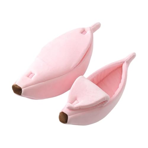 Bananen-förmiges Haustierbett, Plüsch-Katzen-Schlafnest mit abnehmbarem Bezug für kleine Hunde und Katzen, Größe L, 65 x 24,9 x 17,8 cm, Rosa, Größe XL Bananen-förmiges Haustierbett, Plüsch-Katzen-Schlafnest mit abnehmbarem Bezug für kleine Hunde und Katzen, Größe L, 65 x 24,9 x 17,8 cm, Rosa, Größe XL von LNHAS