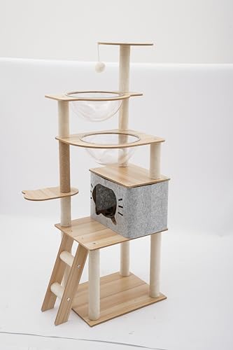 Stabiles Katzen-Klettergerüst mit AcrylkapselnHergestellt aus MDF Papierröhren Filz und Samt Geeignet für Tierhandlungen Wohnräume Balkone Stabiles Katzen-Klettergerüst mit AcrylkapselnHergestellt aus MDF Papierröhren Filz und Samt Geeignet für Tierhandlungen Wohnräume Balkone von LNINNERY
