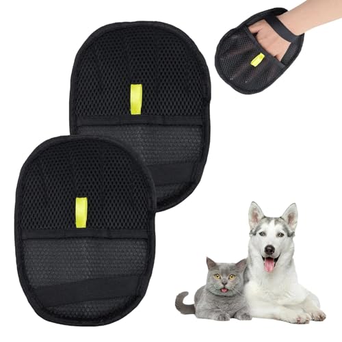 LNSYSNS 2 Stück Katzenhaarentferner Handschuh, Elektrostatischer Tierhaarentferner Geeignet für Hunde und Katzen, Fell Magnet Handschuh Wiederverwendbar, Geeignet für die Tägliche Haarpflege von LNSYSNS