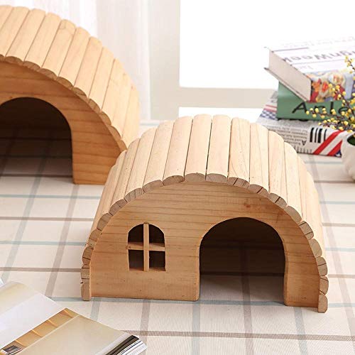 Niedliches Mini-Tier-Holzhaus Käfig Hamster Nest Haus Hütte Hamster Bett Eichhörnchen Haustier Home-M von LNXYQ