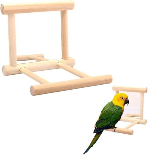 LNYMZD Vogelspiegel für Papageien, Vogelständer, Sitzstange mit Spiegel, Holzspiegel mit Landeplatz, Vogelspielzeug für Graupapageien, Aras, Sittiche, Nymphensittiche Spielzeug Vögel LNYMZD Vogelspiegel für Papageien, Vogelständer, Sitzstange mit Spiegel, Holzspiegel mit Landeplatz, Vogelspielzeug für Graupapageien, Aras, Sittiche, Nymphensittiche Spielzeug Vögel von LNYMZD