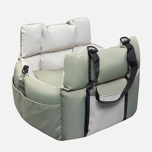 Haustiere Autositz für Acura SUV RDX/MDX/ZDX SUV, Stabiler Weiche Wasserdichtes Oxford Material Haustiere Fahrzeuge Sitzbett Nest,Green-beige von LNZKX