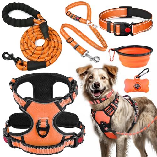 LOBEVE Anti-Zug Hundegeschirr Set mit Halsband & Leine | Inkl. Auto Sicherheitsgurt, Faltbare Näpfe & Kotbeutelspender | Für kleine bis große Hunde | Ideal für Spaziergänge, Training & Reisen LOBEVE Anti-Zug Hundegeschirr Set mit Halsband & Leine | Inkl. Auto Sicherheitsgurt, Faltbare Näpfe & Kotbeutelspender | Für kleine bis große Hunde | Ideal für Spaziergänge, Training & Reisen von LOBEVE