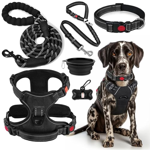 LOBEVE Anti-Zug Hundegeschirr Set mit Halsband & Leine | Inkl. Auto Sicherheitsgurt, Faltbare Näpfe & Kotbeutelspender | Für kleine bis große Hunde | Ideal für Spaziergänge, Training & Reisen LOBEVE Anti-Zug Hundegeschirr Set mit Halsband & Leine | Inkl. Auto Sicherheitsgurt, Faltbare Näpfe & Kotbeutelspender | Für kleine bis große Hunde | Ideal für Spaziergänge, Training & Reisen von LOBEVE