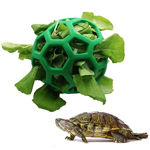 LODCZIOE Schildkröte Leckerli-Ball Spielzeug, Heu Feeder Ball, Fütterung Grasball, Obst Gemüse Futterspender Halter Futtersuche Spielzeug für Kleintiere Haustier von LODCZIOE
