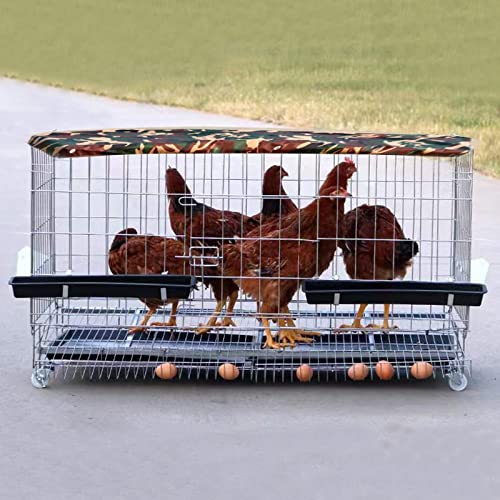 Klapper Hühnertraktor Mit Rädern, Tragbarem Haustier Vogel Reisekäfig, Mit Bodennetz Und Tablett, Haustier Heavy Duty Metal Tragbares Haushaltsmittel Kaninchen Henne Duck(120CM) von LOERSS