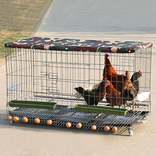 Klapper Hühnertraktor Mit Rädern, Tragbarem Haustier Vogel Reisekäfig, Mit Bodennetz Und Tablett, Haustier Heavy Duty Metal Tragbares Haushaltsmittel Kaninchen Henne Duck(130CM) von LOERSS