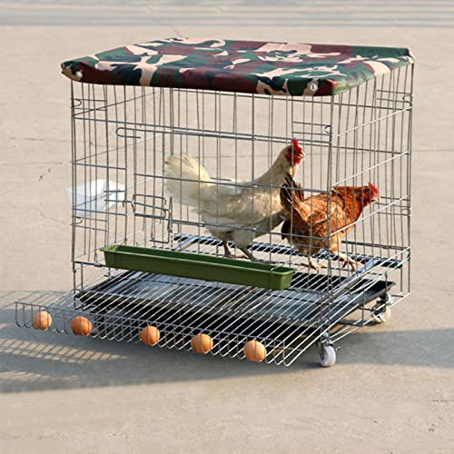 Klapper Hühnertraktor Mit Rädern, Tragbarem Haustier Vogel Reisekäfig, Mit Bodennetz Und Tablett, Haustier Heavy Duty Metal Tragbares Haushaltsmittel Kaninchen Henne Duck(70CM) von LOERSS