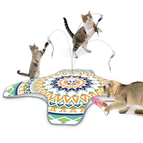 LOFICOPER Katzenspielzeug Elektrisch, 360° Drehbares Interaktives Katzenspielzeug für Innen, mit 2 Modus, USB Aufladbar, Automatischer Abschaltfunkion, für Übungen, Spiel von LOFICOPER