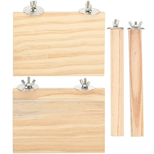LOGOFUN 4 x Vogel-Sitzstangen und Ständer aus Holz, für Papageien, Sitzstange, Plattform, Vogelkäfig-Zubehör LOGOFUN 4 x Vogel-Sitzstangen und Ständer aus Holz, für Papageien, Sitzstange, Plattform, Vogelkäfig-Zubehör von LOGOFUN