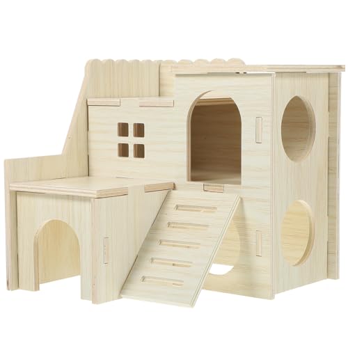 LOGOFUN Hamsterversteck aus Holz, Mehrkammer-Versteck, Hütte mit Kletterleiter für Chinchillas, Meerschweinchen, Kleintierkäfigzubehör, 15,2 x 12,7 x 12,7 cm LOGOFUN Hamsterversteck aus Holz, Mehrkammer-Versteck, Hütte mit Kletterleiter für Chinchillas, Meerschweinchen, Kleintierkäfigzubehör, 15,2 x 12,7 x 12,7 cm von LOGOFUN