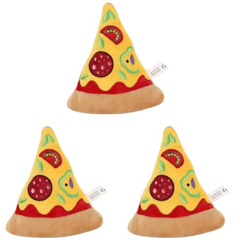 LOGOFUN Quietschspielzeug für Hunde, Pizza-Form, quietschendes Spielzeug, Welpenkauspielzeug, lustiges Welpenbeißspielzeug für Haustiere, 3 Stück LOGOFUN Quietschspielzeug für Hunde, Pizza-Form, quietschendes Spielzeug, Welpenkauspielzeug, lustiges Welpenbeißspielzeug für Haustiere, 3 Stück von LOGOFUN