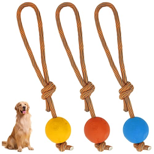 LOHOM 3 Stück Hundeball Mit, 5cm mit Seil, Wurfball für, mit Schnur Hunde, Hunde, Spielball, Ball mit Schnur, Ball mit Seil, Wurfspielzeug LOHOM 3 Stück Hundeball Mit, 5cm mit Seil, Wurfball für, mit Schnur Hunde, Hunde, Spielball, Ball mit Schnur, Ball mit Seil, Wurfspielzeug von LOHOM