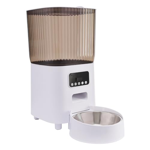 5L Futterautomat Katze, Intelligente Fütterung, Kann so Eingestellt Werden, DASS Innerhalb von 24 Stunden Neun Mal gefüttert Wird, Automatische Haustierfütterung, mit Schale, 30 * 19 * 35cm von LOIRIIC