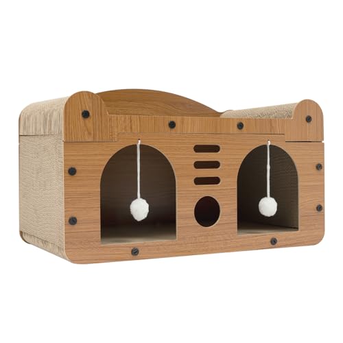 Übergröße Katzenhaus+2*Plüschbälle,Doppelte Dachkonstruktion Katzenbett mit Katzenkratzbrett,Katze Villa katzenhütte Outdoor Spielbällen,hasenstall draußen Winterfest 56 * 30 * 30cm Übergröße Katzenhaus+2*Plüschbälle,Doppelte Dachkonstruktion Katzenbett mit Katzenkratzbrett,Katze Villa katzenhütte Outdoor Spielbällen,hasenstall draußen Winterfest 56 * 30 * 30cm von LOIRIIC