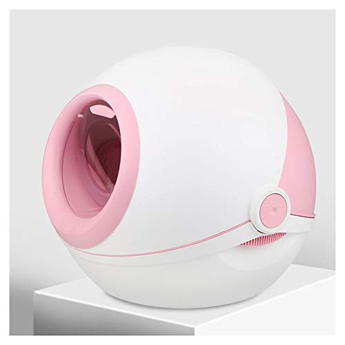 Katzenstrauderkisten Katzenstreu Schüssel, vollständig geschlossener extra großer Katzentoilette, Deodorant und Anti-Splashing, Katzenpot, Katzenversorgung notwendige Katzen/Rosa von LOKAXXZU