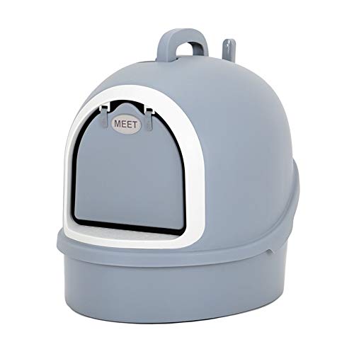 Katzenstreuboxen Katzenrückschachtel, Müllbox mit großer Kapazität, Katzentoilette, vollständig geschlossener Anti-Splash und wirksame Unterdrückung von Geruch/K Grau Katzenstreuboxen Katzenrückschachtel, Müllbox mit großer Kapazität, Katzentoilette, vollständig geschlossener Anti-Splash und wirksame Unterdrückung von Geruch/K Grau von LOKAXXZU