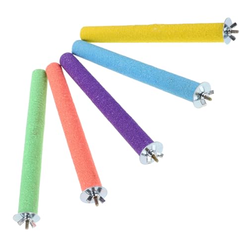 LOLIPPYY 10 Stück Teiliges Vogelkäfig Sitzstangen Sandpapier Oberfläche Bunte Papageien Barsche für Sittiche und Kleine bis Mittlere Vögel Langlebig rutschfest Einfache von LOLIPPYY
