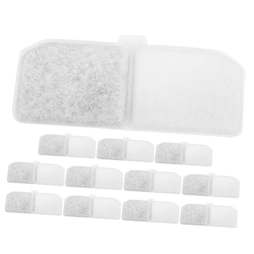 LOLIPPYY 12 Stück Teiliges Filterpads für Katzenbrunnen Wasserspender Premium Ersatzkohle und Schaumfilter Langlebig und Sicher gegen Haar und Schmutzpartikel für Frisches Trinkwasser von LOLIPPYY