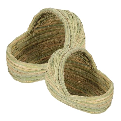 LOLIPPYY 2 STÜCK Geflochtenes Hühnernest Slipperform Natürliches Legenest für Kleine Haustiere Wie Kaninchen Meerschweinchen und Vögel Sicheres Leichtes und Langlebiges Schlafnest für von LOLIPPYY