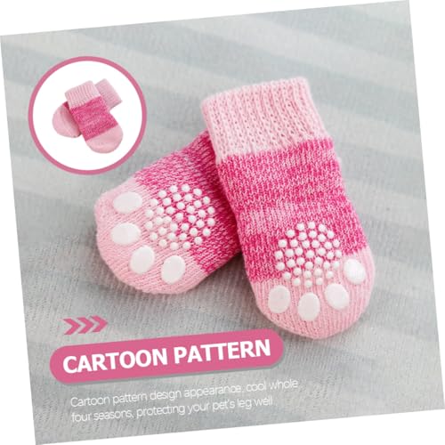 LOLIPPYY 2 Sätze Anti rutsch Hundesocken Elastisch Komfortabel Pfotenschutz für Kleine und Mittlere Haustiere für Innen und Außen in Süßem Design von LOLIPPYY