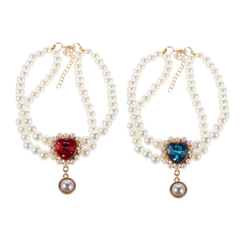 LOLIPPYY 2 Stück Doppellagige Kunstperlen Haustierhalsbänder Verstellbare Schmuck Halskette für Kleine Katzen und Hunde Accessoires für Welpen für Hochzeiten und Fotoshootings LOLIPPYY 2 Stück Doppellagige Kunstperlen Haustierhalsbänder Verstellbare Schmuck Halskette für Kleine Katzen und Hunde Accessoires für Welpen für Hochzeiten und Fotoshootings von LOLIPPYY