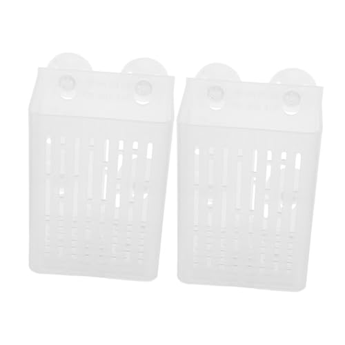 LOLIPPYY 2 Stück Hängende Aquarium Pflanzenhalter mit Saugnäpfen Aquatische Pflanzen Töpfe Stabile Halterung für Fischbecken Dekoration Transparent für Frisch und Meerwasserbecken von LOLIPPYY