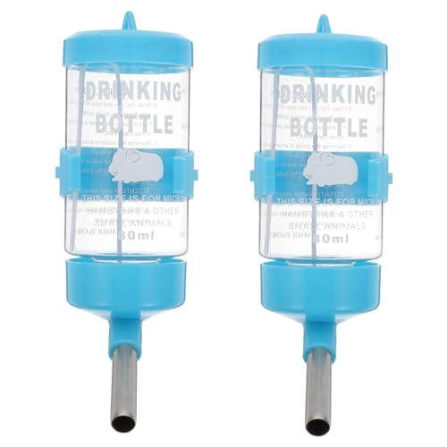 LOLIPPYY 2 Stück Hamster Trinkflasche aus Bpa Freiem mit Edelstahl Kugelventil Auslaufsicher Automatische für Hamster Kaninchen und Kleine Haustiere von LOLIPPYY