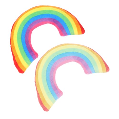LOLIPPYY 2 Stück Katzenkissen mit Natürlicher Katzenminze Weiches Langlebiges Schlafkissen in Regenbogenfarben Komfortables U förmiges Plüschkissen für Entspannte Tiefschlafphasen und LOLIPPYY 2 Stück Katzenkissen mit Natürlicher Katzenminze Weiches Langlebiges Schlafkissen in Regenbogenfarben Komfortables U förmiges Plüschkissen für Entspannte Tiefschlafphasen und von LOLIPPYY
