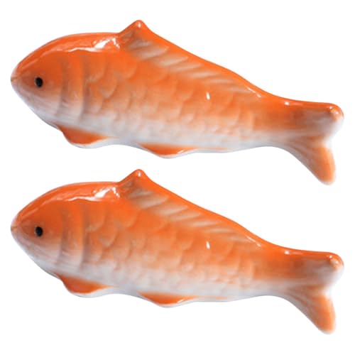 LOLIPPYY 2 Stück Keramik Fischfigur Schwimmende Aquarium Deko Langlebige Realistische Fischstatue mit Retro Design Geeignet für Aquarien und Schreibtisch Dekoration von LOLIPPYY