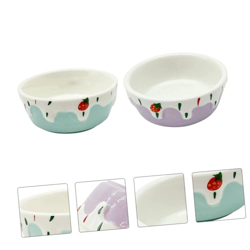 LOLIPPYY 2 Stück Keramik Futternapf für Kleine Haustiere Hamsternapf aus Langlebigem Praktischen Material Geeignet als Futter Wassernapf in Blau und Violett für Hamster und Kleintiere von LOLIPPYY
